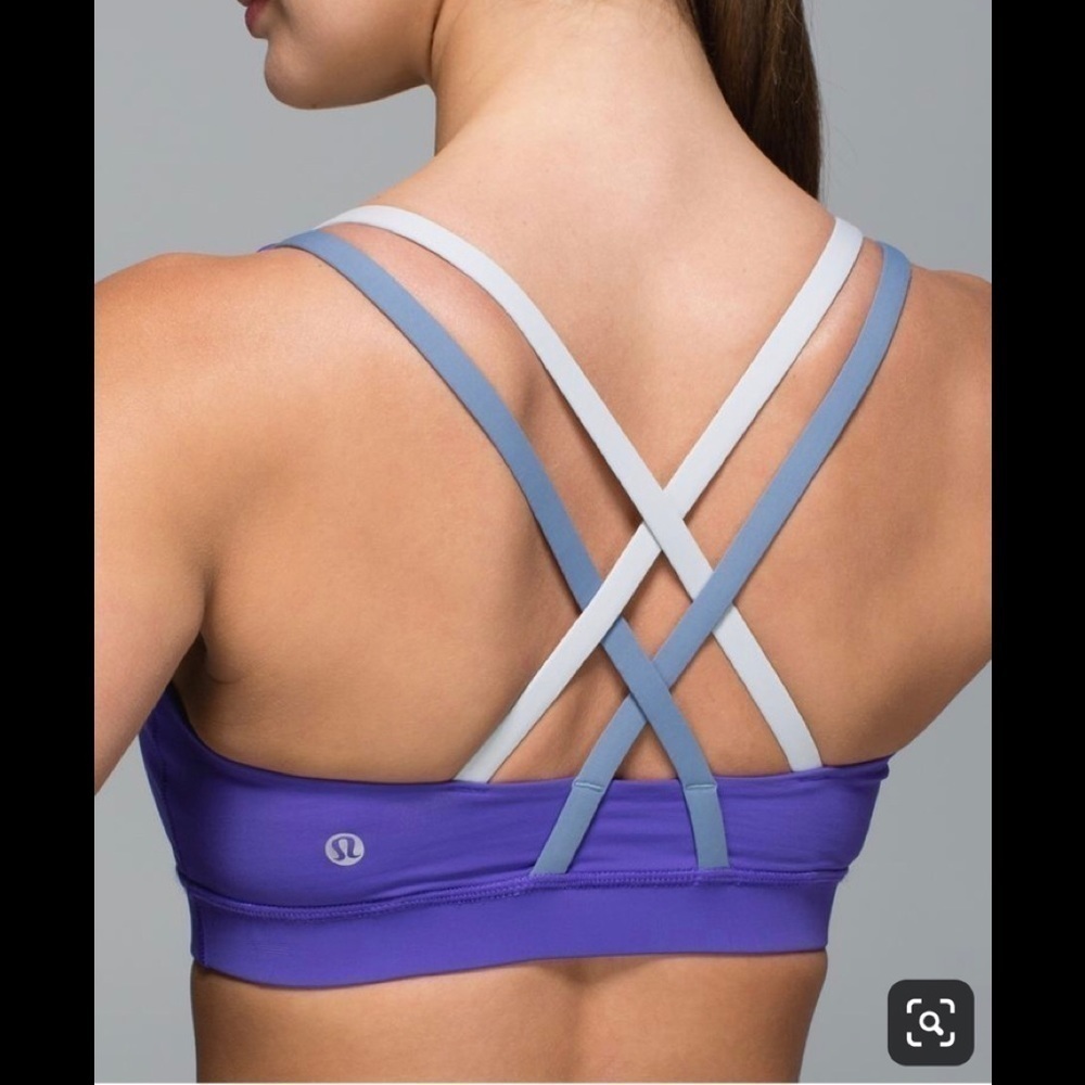 Lulu 🍋 Energy Bra Iris Flower/Denim/Silver Spoon​​​​​​​​​